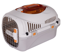 Nouvelle cage de transport portable pour animaux de compagnie en plastique, pour chat et chien, avec fermeture à bouton, ventilée, anti-stress, pour le transport en voiture