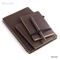 Carnet recyclé A6 à base de marc de café avec stylo à café, 60 feuilles, papier ligné 70 g/m², reliure spirale