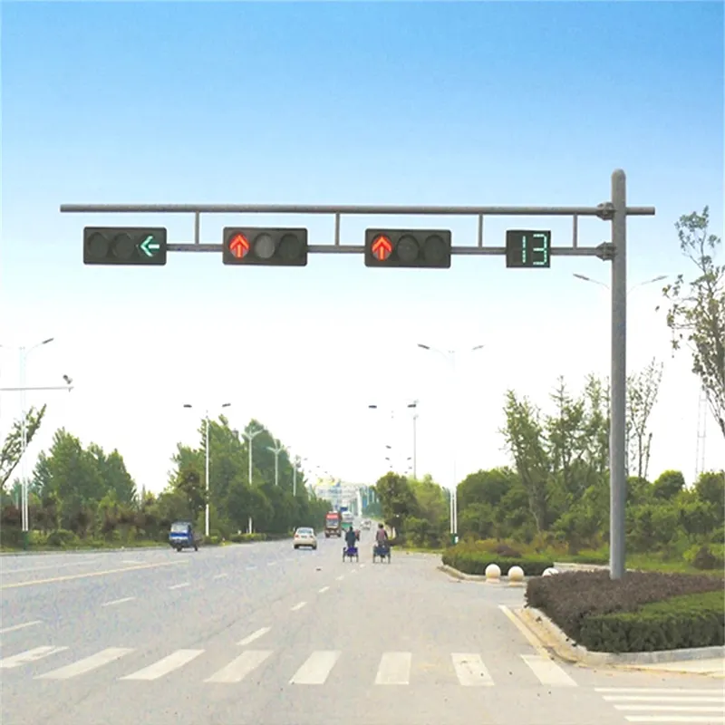 High Performance Highway Galvanized Steel Traffic Signal Lighting Pole