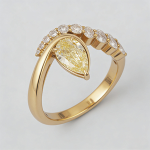 Anillo de compromiso y moda de plata personalizado con oro macizo de 10K/14K/18K, con circonitas cultivadas en laboratorio CVD de calidad IGI VVS-VS, corte brillante, estilo clásico y diseño en racimo. - Product Image 1