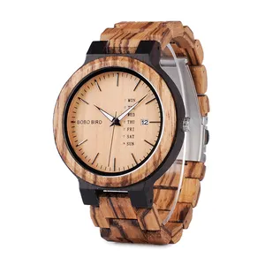 BOBO BIRD top marke uhren uhr holz mit benutzerdefinierte holz uhren für männer