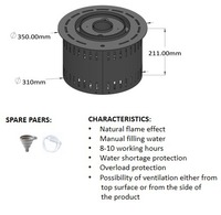 Cheminée électrique encastrable 35 cm avec vapeur circulaire, flamme LED 3D, vapeur d'eau, économe en énergie, contrôlée par application pour usage domestique