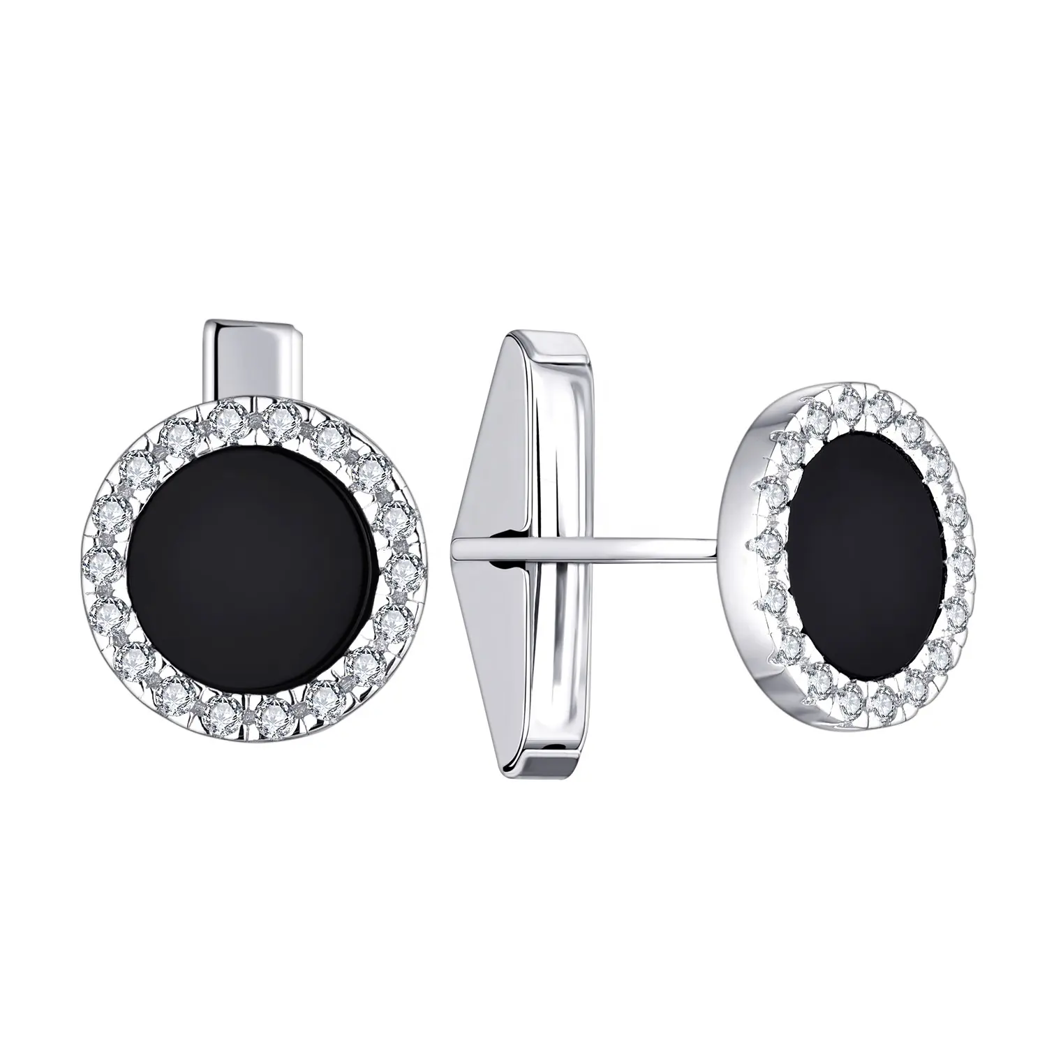 Round/Square/Rectangle/Oval Cuff Links 925 Sterling Silver Black Cufflinks for Men, custom tie and cufflinks set for men