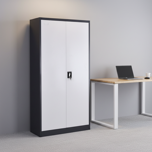 Armoire de classement en acier pour bureau avec étagères réglables et portes doubles pour le rangement de documents, idéale pour le bureau à domicile et l'atelier - Product Image 4