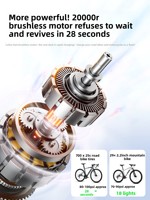 Pompe à air portable ETENWOLF Yilang en aluminium, alimentée par batterie, avec manomètre et sac de rangement, pour vélos de route et motos