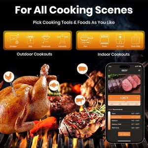 Thông minh Bluetooth không dây thịt Nhiệt kế TFT màn hình hiển thị 4 đầu dò lò nướng, nướng, Nhiệt kế thực phẩm - Product Image 3