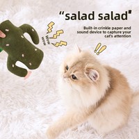 Jouet pour chat en forme de cactus avec son froissement et design en peluche, interactif, compagnon pour chats rempli de catnip, approvisionnement transfrontalier