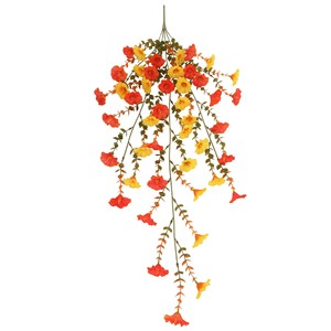 Bouquet de fleurs artificielles en soie, type trompette, pour panier suspendu extérieur, décoration murale pour la maison, les mariages et les patios - Product Image 5