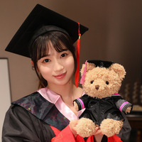 Songshan jouets Logo personnalisé animal en peluche docteur ours baccalauréat uniforme poupée doux mignon cadeau de remise des diplômes ours en peluche jouet en peluche