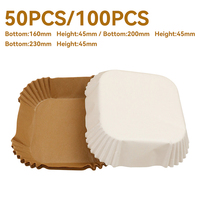 En gros Sans BPA Jetable Cuisine Professionnelle Cuisson Papier Brun Friteuse À Air Doublures 200 pcs/Pack 20x20x4.5cm Carré pour Aliments