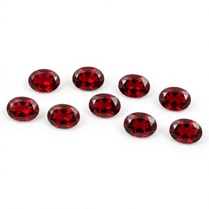 Granat rouge naturel du Mozambique, forme ovale, taille ovale de 3x5mm à 7x5mm, pierre précieuse à facettes, granat en vrac, lot en gros pour usine de bijoux - Product Image 1