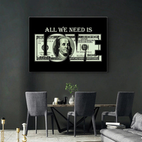 Todo lo que necesitamos es dinero amor dólar texto carteles arte lienzo pintura moderna Pop pared arte impresiones decoración del hogar imágenes