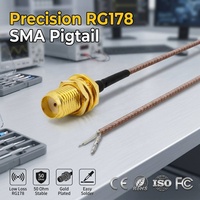 ANNXIN SMA Femelle Bulkhead vers Câble Pigtail RG178 à Fil Nu, Adaptateur d'Extension Coaxiale pour Antenne WiFi à Souder sur PCB, Vente en Gros