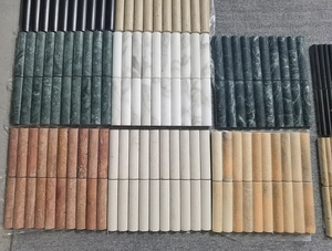 Bianco Carrara Carreaux <span class=keywords><strong>de</strong></span> mur en mosaïque <span class=keywords><strong>de</strong></span> travertin en <span class=keywords><strong>marbre</strong></span> cannelé Panneaux <span class=keywords><strong>de</strong></span> <span class=keywords><strong>porte</strong></span> polis Douche Garantie 1 an Garniture <span class=keywords><strong>de</strong></span> crayon personnalisée - Product Image 2