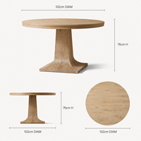 Table à manger ronde en chêne massif de style américain, table de salle à manger en bois pour cuisine, restaurant et villa de luxe, famille