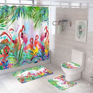 奢华名牌最新亚麻定制浴室浴帘和地毯