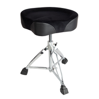 Siège de batterie amélioré Yinyu SB771BK avec réglage de la hauteur par mémoire et pieds antidérapants pour batteurs et percussionnistes