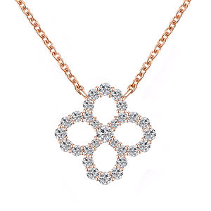 Collier pendentif trèfle à quatre feuilles en moissanite Tianyu, un bijou floral éblouissant et exquis pour femmes - Product Image 1