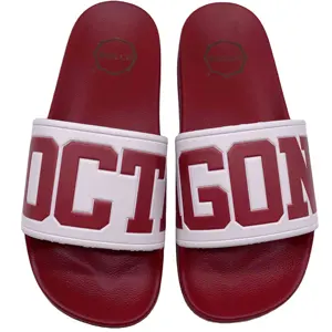 2024 Slide For Man Indoor Pvc Sandals Red Print lady Embossed Slide Rubber Slide Slipper Design Supplier Chinelo sandals