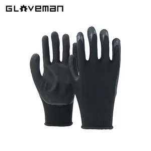 GLOVE MAN benutzer definierte schwarze atmungsaktive Anti-Rutsch-Rigger-Konstruktion Arbeits sicherheit Arbeits garten gestrickte Latex schaum beschichtete Handschuhe