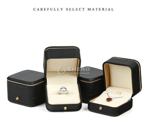 Ensemble de boîtes à bijoux pour boucles d'oreilles, bracelet, collier, boîte à bijoux carrée, boîte à bagues avec logo - Product Image 5