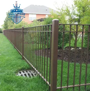 Eco-Friendly Decorative Black Powder Coated Wrought Iron Garden Garrison Fence Steel Pale Picket Fence For Villas