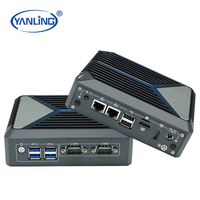 Sans ventilateur linux mini pc double nic N1321 4K vidéo 2 sortie HD nouveau lecteur multimédia de conception pour la signalisation numérique