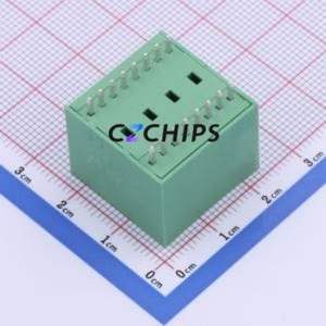 DB2EVH-2.5-2*8P-GN Plug-in Terminal Block Through hole,P=2.5mm Connector Board-to-Board / Socket - Closed 2x8P 2.5mm Green - Product Image 2