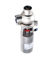 Vanne de déviation hygiénique en acier inoxydable à 2 voies, vanne de contrôle de débit soudée, vanne de réversal pneumatique