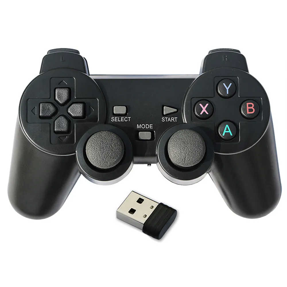 PC PS2 için 2.4Ghz kablosuz Gamepad USB oyun denetleyicisi USB Joystick/PS3 Video oyunu konsolu Android TV kutusu telefon