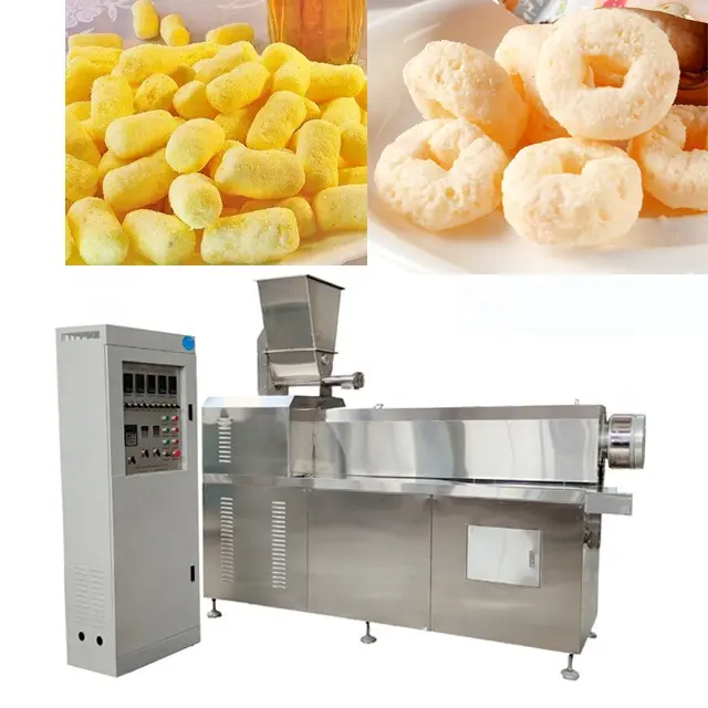 snack food equipment corn puff snacks extruder making machine automatic crispy puffed rice production