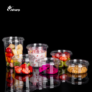 Tigela de Açaí Descartável de Plástico com Logotipo Personalizado 8oz 14oz 16oz com Tampa, Recipiente Redondo Transparente de <span class=keywords><strong>PET</strong></span> para <span class=keywords><strong>Deli</strong></span> - Product Image 4