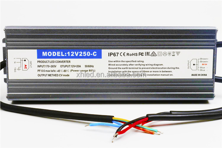 ACへのDCは電源12v 24V 250wを導いたアダプターの転換の電源を導いた