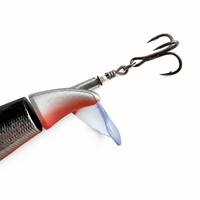 Leurre de pêche articulé LUSHAZER Topwater 100mm 13g avec queue à hélice, leurre dur flottant pour Black-bass, Brochet, Perche, avec hameçon triple