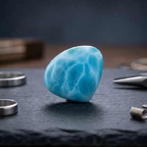 "4mm corazón Natural Larimar" Venta al por mayor precio de fábrica de alta calidad piedras preciosas sueltas | LARIMAR NATURAL de República Dominicana | - Product Image 3
