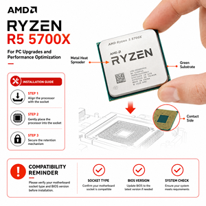 Venta al por Mayor de Procesadores <span class=keywords><strong>AMD</strong></span> <span class=keywords><strong>Ryzen</strong></span> <span class=keywords><strong>7</strong></span> <span class=keywords><strong>5700X</strong></span> AM4 8C16T para PC de Escritorio, CPU Zen3 para Juegos, Componentes de Computación para Juegos en Stock - Product Image 1
