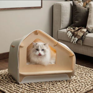 Lits chauds personnalisables pour chats et paniers de chaton mignons Tapis portables pour animaux de compagnie et grottes pour chiens avec motif d'impression en <span class=keywords><strong>bois</strong></span> Maisons pour chats - Product Image 2