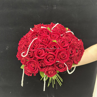 Fleurs artificielles en soie pour cadeaux de mariage, bouquet de mariée fait main, décoration pour la fête des mères et la rentrée scolaire