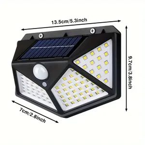 أضواء شمسية خارجية 100 LED مع <span class=keywords><strong>3</strong></span> أوضاع إضاءة ومستشعر حركة، مصباح حائط مقاوم للماء IP65 يعمل بالطاقة الشمسية - Product Image 2
