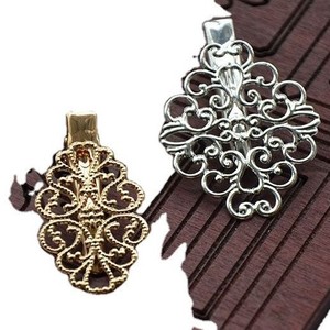 Pinza para el pelo con diseño de nube auspiciosa y flor, 56 mm, cobre puro, color inalterable, retro, hecho a mano, material para accesorios DIY - Product Image 5