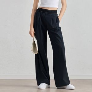 <span class=keywords><strong>Pantaloni</strong></span> Lunghi Casual da Donna <span class=keywords><strong>in</strong></span> Tela Comodi <span class=keywords><strong>con</strong></span> Tasche, Gamba Larga, Vita Elastica, Traspiranti per Yoga e Allenamento - Product Image 3