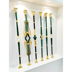 Hiện Đại Sang Trọng Vàng Và Màu Đen Xoắn Ốc Cầu Thang Lan Can Nhôm Lục Bình Cho Biệt Thự Ban Công - Product Image 1