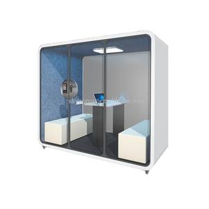Cabina <span class=keywords><strong>de</strong></span> oficina modular portátil grande prefabricada, cabina <span class=keywords><strong>de</strong></span> reuniones reductora <span class=keywords><strong>de</strong></span> ruido para interiores con absorción <span class=keywords><strong>de</strong></span> sonido para espacios <span class=keywords><strong>de</strong></span> trabajo ocupados - Product Image 5