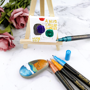 0.7mm Pointe Extra Fine <span class=keywords><strong>Permanent</strong></span> Marqueurs Métalliques Stylos Crayons <span class=keywords><strong>pour</strong></span> Peinture Rupestre - Product Image 4