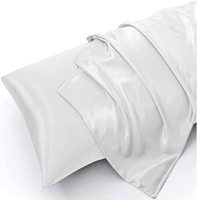 Taie d'oreiller en satin tissé moderne de luxe, 100% polyester, unie, ultra douce, pour la maison et l'hôtel