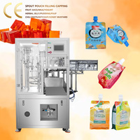 Machine de remplissage et de bouchage automatique pour sachets à bec verseur, sachets préformés, doypacks, pour jus de pulpe, pudding, gelée végétale