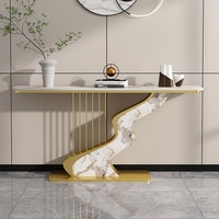 Console décorative murale électrique en ardoise personnalisée avec plateau en marbre pour entrée/hall/salon – Luxe