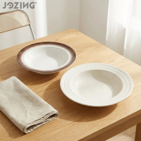Assiette Moderne en Céramique Écologique Jetable à Bord Large pour Pâtes, Soupes et Salades – Fourniture de Vaisselle pour Restaurants et Hôtels (Vente en Gros)