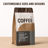 Fournisseur d'emballages à faible MOQ : Sachets d'emballage de café avec valve, pochettes verticales pour grains de café 250g 500g 1000g