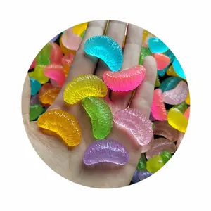 Bulk 100Pcs Glow In Dark Orange Petals Fruit Accessories Colorful Miniature Doll House Food Art Supply Decoration Charm Craft